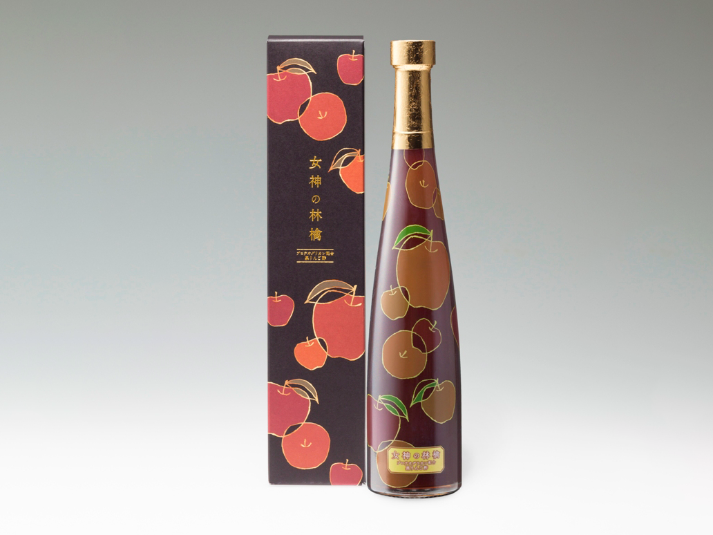 横向き林檎 カネショウ_プロテオグリカン配合_黒りんご酢 女神の林檎 – 東北