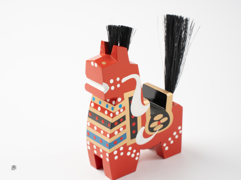 『わけありの美』_八幡馬 12cm・赤