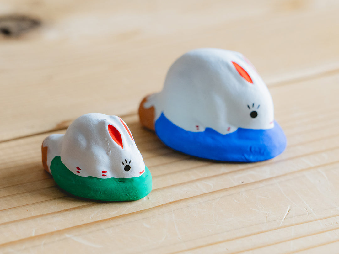 日本人形風陶器製品 高谷土人形製陶所_下川原焼_笛盆ウサギ – 東北スタンダードマーケット