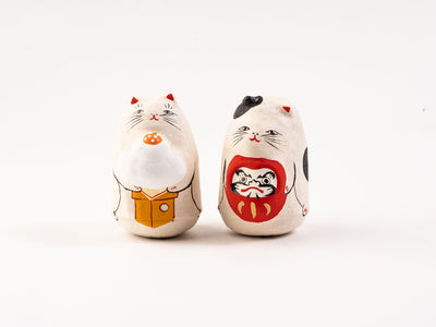 コシェルドゥ_【縁起物・お正月】_起き上がり人形 だるま猫