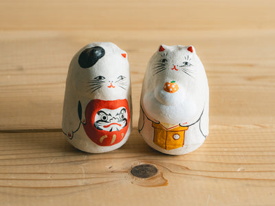 コシェルドゥ_【縁起物・お正月】_起き上がり人形 だるま猫