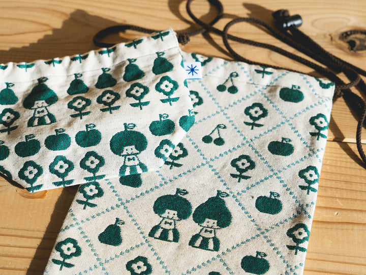 mizutama×米織小紋_【新色発売】おさんぽ巾着 – 東北