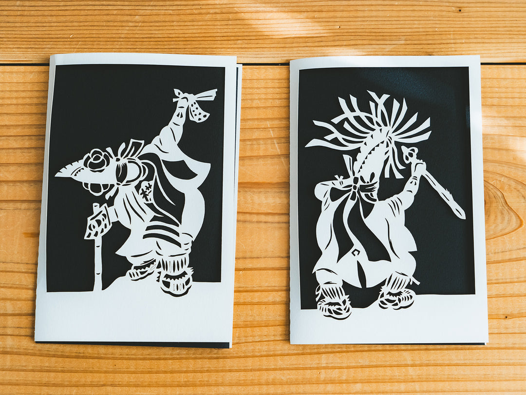伝統的な舞踏 切り絵アート 2点セット 伝統的な舞踏 切り絵アート 2点セット