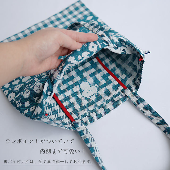 mizutama×米織小紋_hana & check A4フラットバッグ – 東北スタンダード