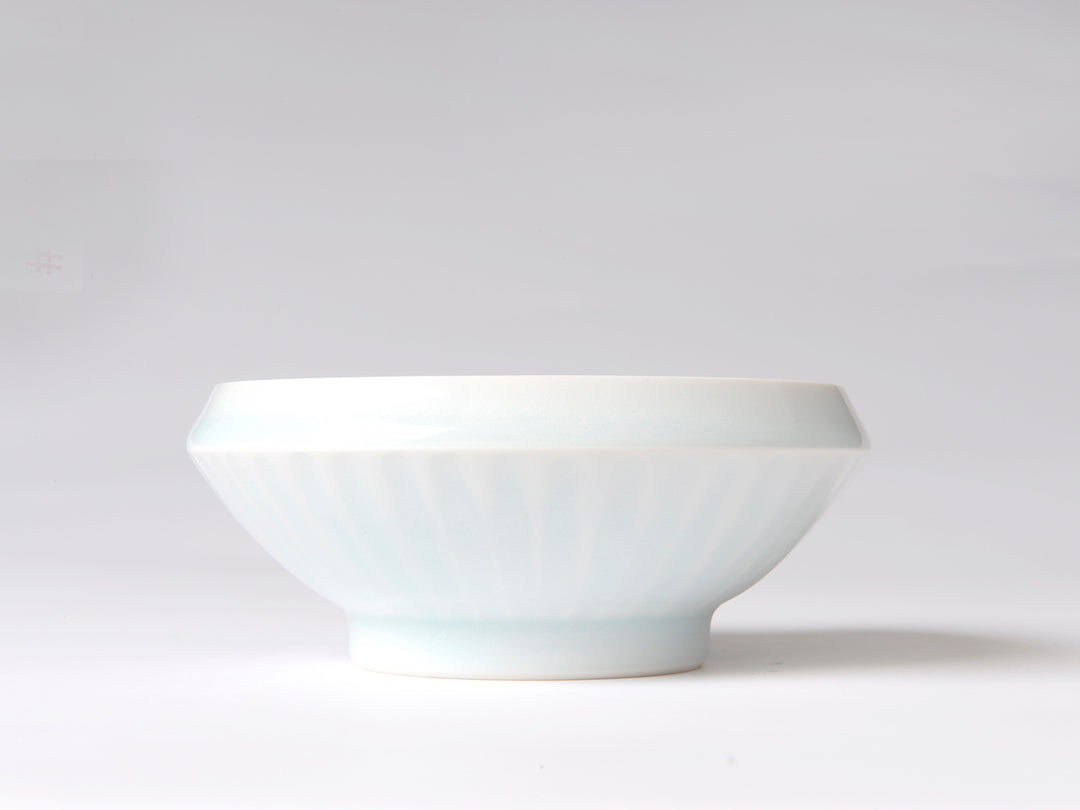 白磁の器（丸型茶碗５客） 磁器専門工房 陶來_てまる食器/磁器てまる碗・中（しのぎ） – 東北