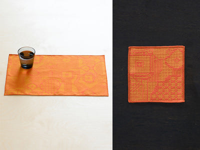 十布_福島の刺子織 ランチマット＋コースターセット