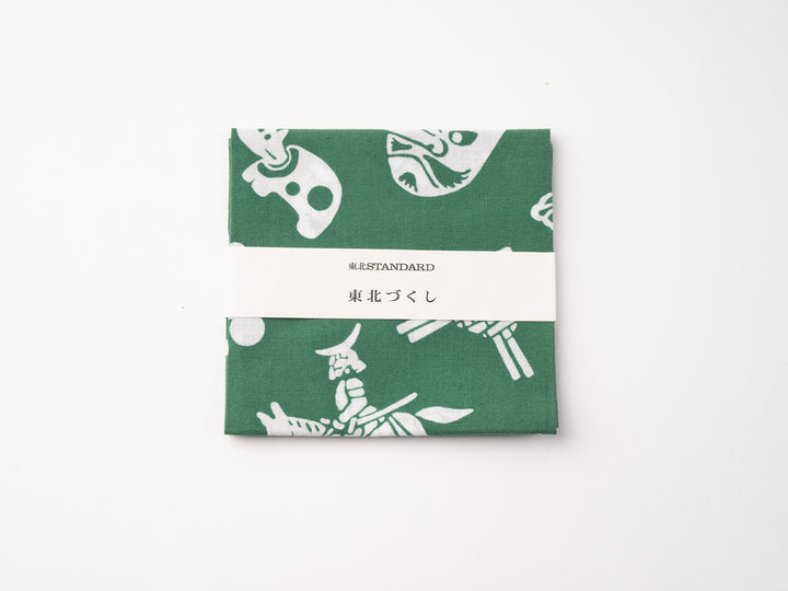 東北づくし_東北づくし ハンカチ緑 – 東北スタンダードマーケット