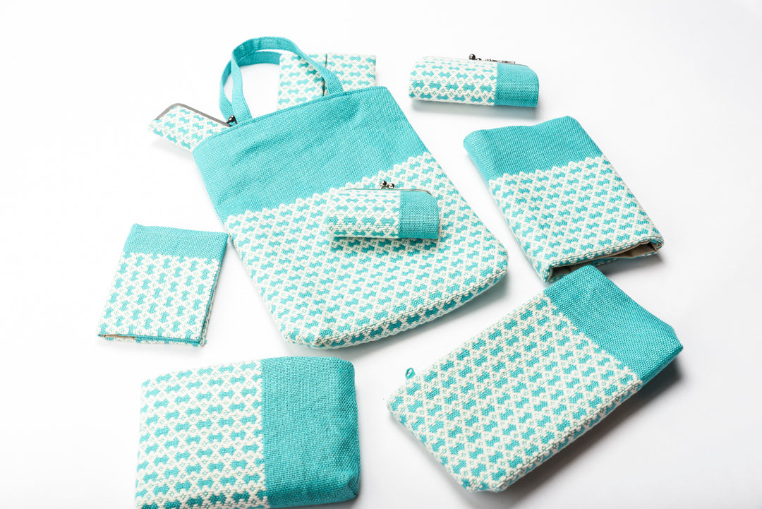 東北スタンダードマーケット×弘前こぎん研究所_印鑑ケース 淡雪/水色